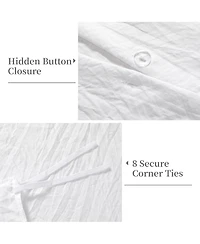 Soft Washed Microfiber Ruffle Duvet Cover Set