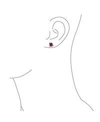 Bling Jewelry Delicate Floral Blooming Flower Cz Green Cz Leaf 3D carved Red Rose Stud Earrings Sterling Silver