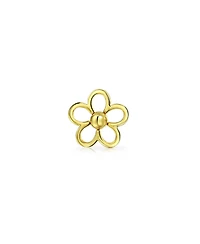 Bling Jewelry Tiny Petite Dainty14K Yellow Gold Sunflower Daisy Flower Cartilage Ear Lobe Stud Earrings Helix Secure Clutch Screw back