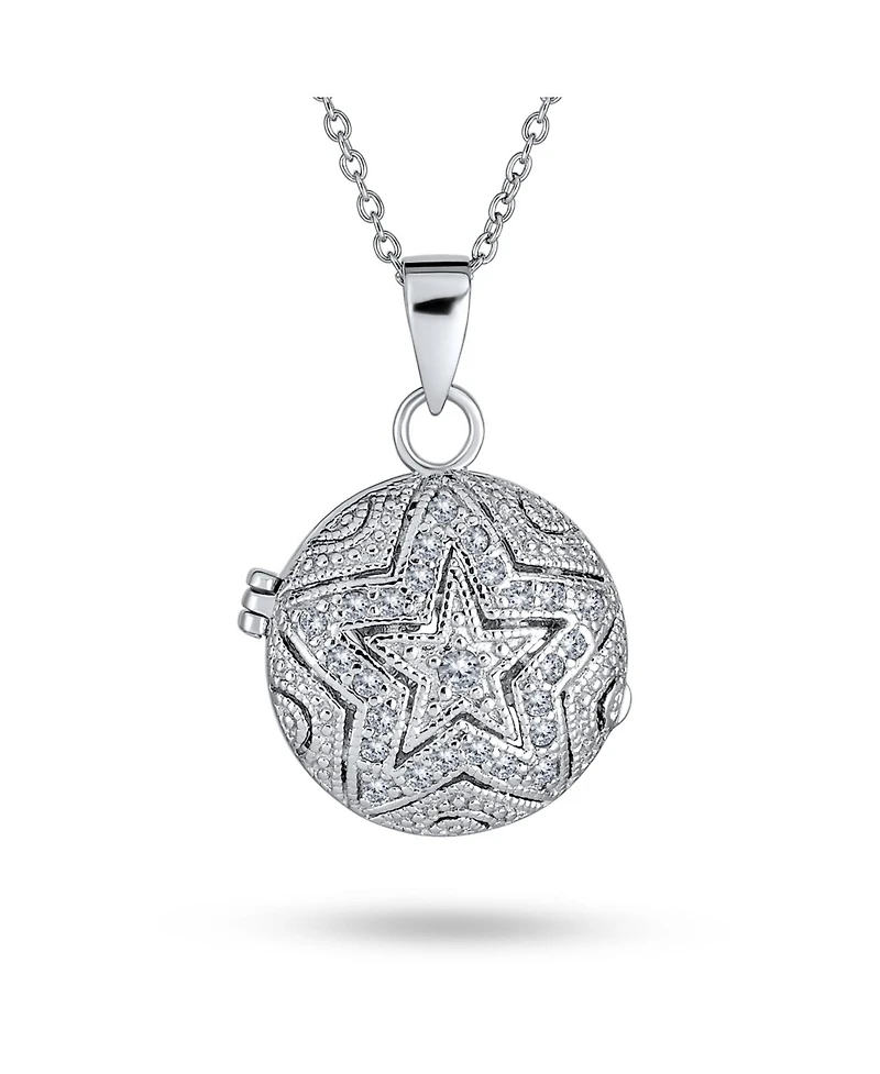 Bling Jewelry Filigree Star Round Circle Aromatherapy Essential Oil Perfume Diffuser Keepsake Photo Heart Shape Locket Pendant Necklace Sterling Silve