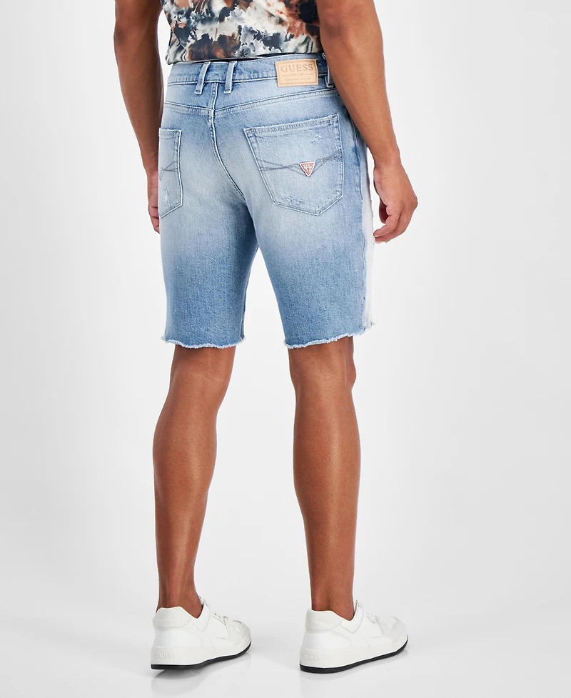 Guess Men's Logan Slim-Fit Destroyed Denim Shorts