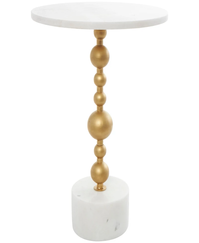 Rosemary Lane 16" x 16" x 23" Marble Geometric Gold-Tone Metal Bubble Stand Accent Table