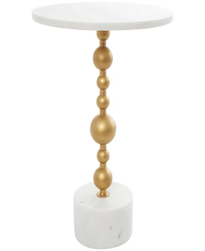 Rosemary Lane 16" x 16" x 23" Marble Geometric Gold-Tone Metal Bubble Stand Accent Table