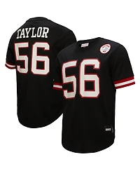 Men's Mitchell & Ness Lawrence Taylor Black New York Giants Big and Tall Mesh Player Name Number Top