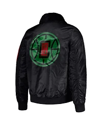 Men's Starter x Ty Mopkins Black La Clippers History Month Satin Full-Zip Jacket