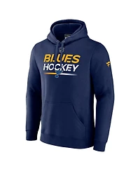 Men's Fanatics Navy St. Louis Blues Authentic Pro Pullover Hoodie