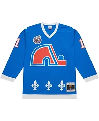 Men's Mitchell & Ness Owen Nolan Blue Quebec Nordiques 1992/93 Line Player Jersey