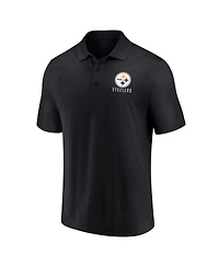 Men's Fanatics White, Black Pittsburgh Steelers Lockup Two-Pack Polo Shirt Set