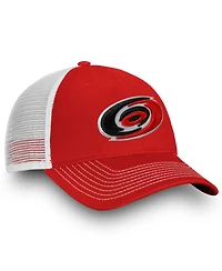 Men's Fanatics Red, White Carolina Hurricanes Slouch Core Primary Trucker Snapback Hat
