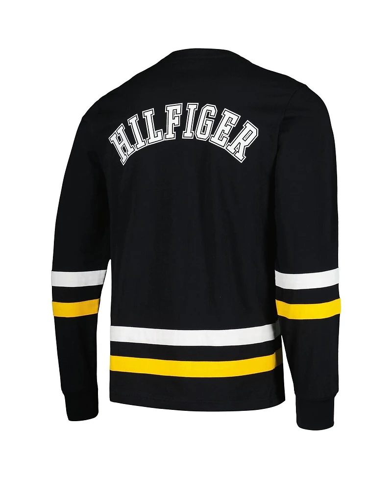 Men's Tommy Hilfiger Black, Gold Pittsburgh Steelers Nolan Long Sleeve T-shirt