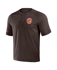 Men's Nfl x Darius Rucker Collection by Fanatics Brown Cleveland Browns Washed Raglan Henley T-shirt