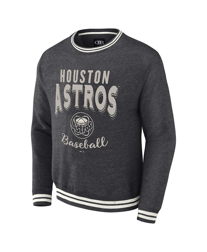 Men's Darius Rucker Collection by Fanatics Heather Charcoal Distressed Houston Astros Vintage Pullover Sweatshirt