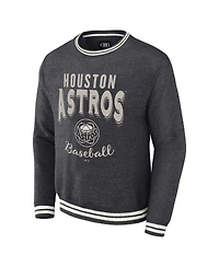 Men's Darius Rucker Collection by Fanatics Heather Charcoal Distressed Houston Astros Vintage Pullover Sweatshirt