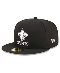 Men's New Era Black New Orleans Saints Main Patch 59FIFTY Fitted Hat