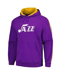 Men's Mitchell & Ness Purple Utah Jazz Hardwood Classics Nights Raglan Pullover Hoodie