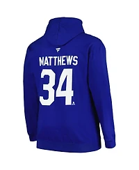Men's Profile Auston Matthews Blue Toronto Maple Leafs Big and Tall Name and Number Pullover Hoodie