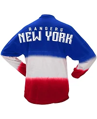 Women's Spirit Jersey Blue, Red New York Rangers Ombre Long Sleeve T-shirt