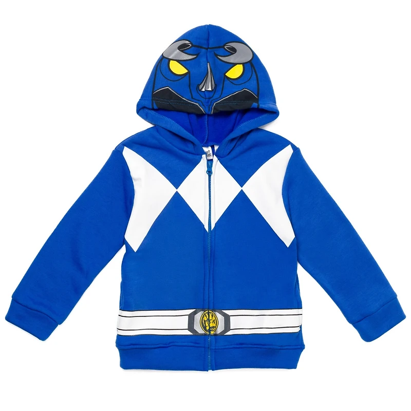 Power Rangers Blue Ranger Red Black Fleece Zip Up Hoodie Toddler| Child Boys