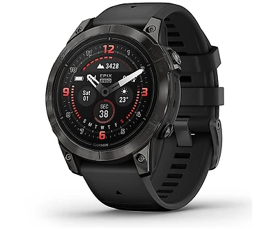 Garmin Gen 2 Sapphire Edition Carbon Gray Dlc Titanium Unisex Smarwatch with Black Silicone Band