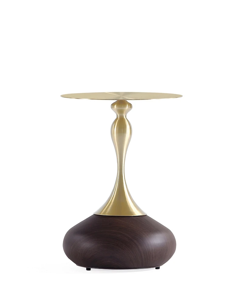 Manhattan Comfort Patchin 15.75" Wide 2-Piece Gold-Tone Tabletop End Table Set