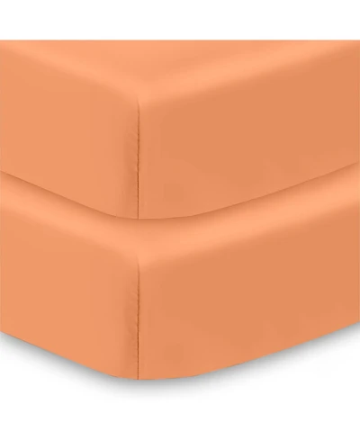 BreathableBaby Cotton Percale Fitted Sheet, For 52" x 28" Crib & Toddler Bed Mattress (2-Pack)