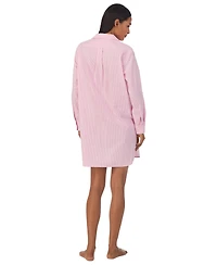 Lauren Ralph Women's Long-Sleeve Roll-Tab His Shirt Sleepshirt