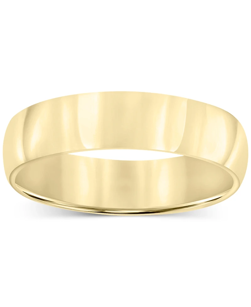 Men's Polished Wedding Band 18k Gold-Plated Sterling Silver (Also Silver)
