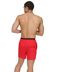 Calvin Klein Men's Logo Elastic Waist Modern Euro 5" Volley Swim Trunks