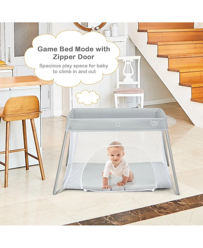 Lightweight Foldable Baby Playpen w/ Carry Bag