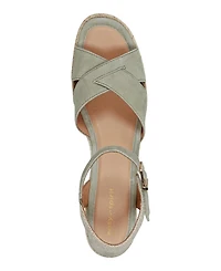 Easy Spirit Women's Shandra Ankle Strap Round Toe Wedge Sandals