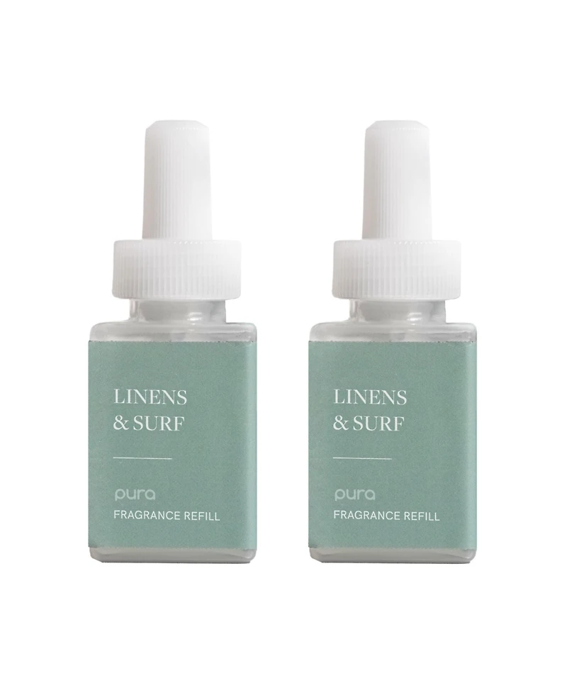 Pura - Linens & Surf Smart Home Air Diffuser Fragrance - Smart Home Scent Refill - Up to 120-Hours of Premium Fragrance per Refill