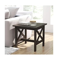 Matty Rustic End Table, Farmhouse Style Solid Wood Accent Table