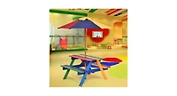 4 Seat Kids Picnic Folding Garden Umbrella Table