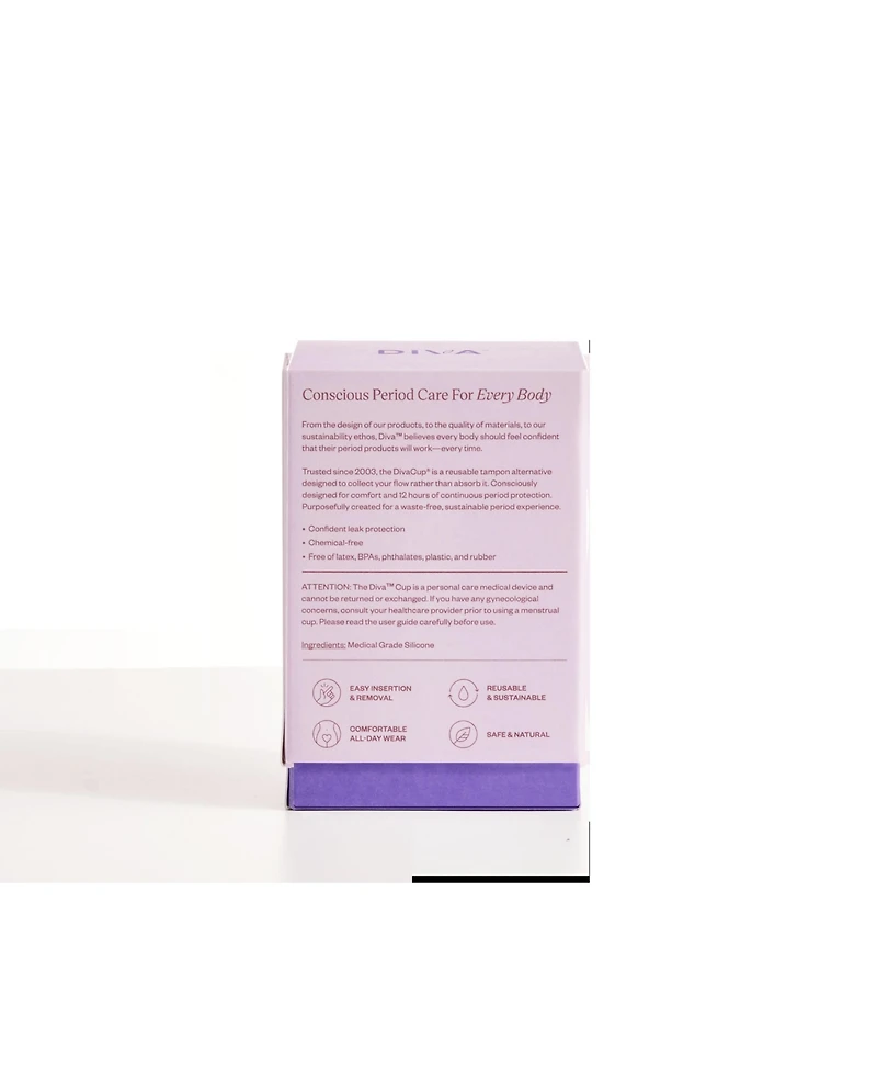 Diva Cup Bpa-Free Reusable Menstrual Cup Leak-Free - Up To 12 Hours Of Protection Model Ii