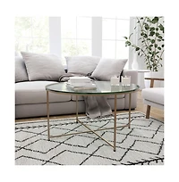 Fairdale Coffee Table With Round Cross Brace Frame