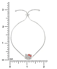 Hello Kitty Cubic Zirconia & Enamel Bolo Bracelet in Sterling Silver