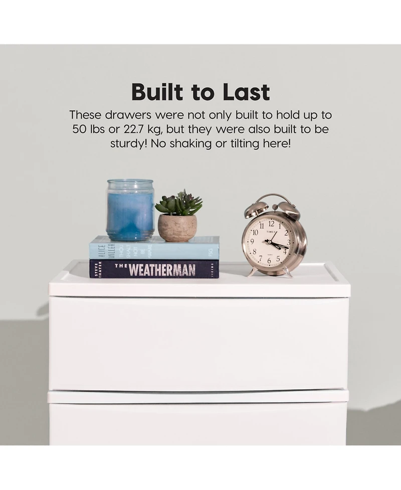 Iris Usa 4 Wide Drawer Storage, Organizer Unit for Bedroom, Closet, Living Room, Nursery, Dorm, White Frame with Matte White Front Panels, Set of 1