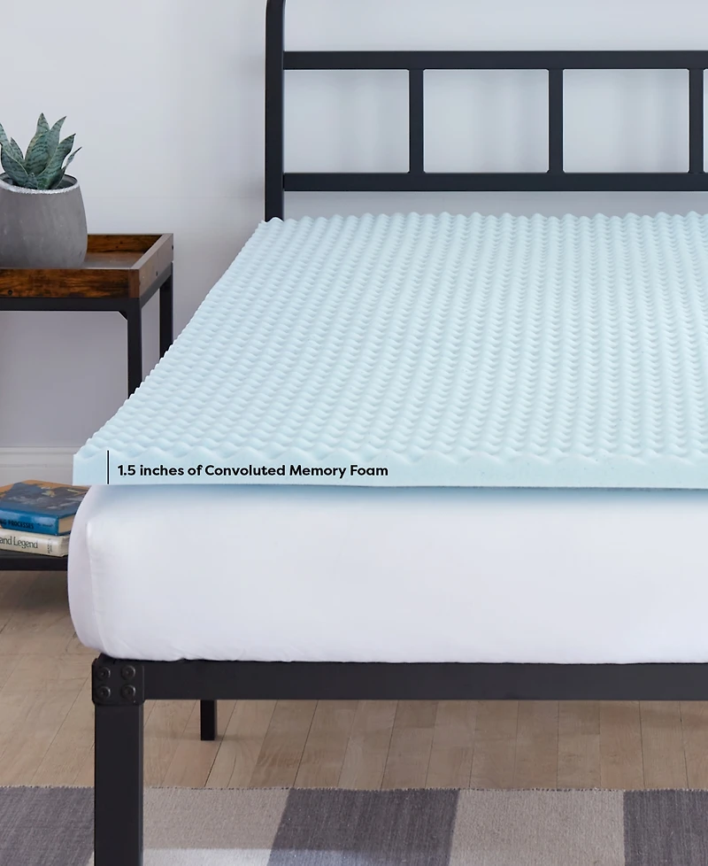 ProSleep Back to Campus 1.5" Convoluted Gel-Infused Memory Foam Mattress Topper, Twin Xl, Exclusively at Macy's