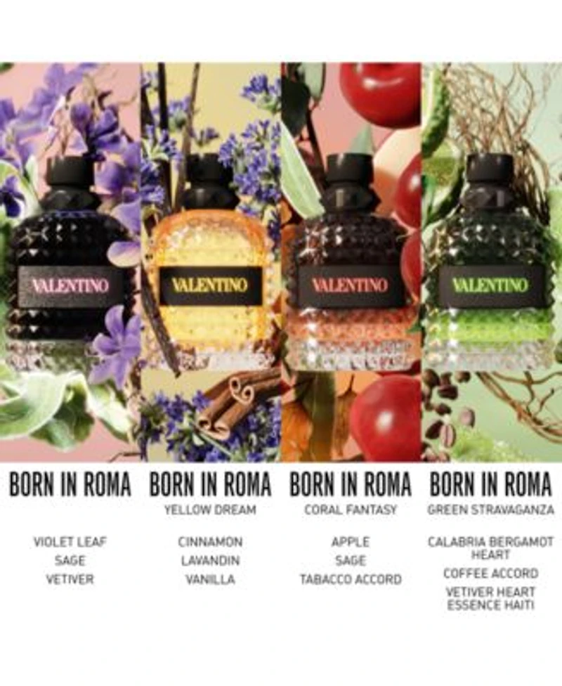 Valentino Mens Uomo Born In Roma Green Stravaganza Eau De Toilette Fragrance Collection