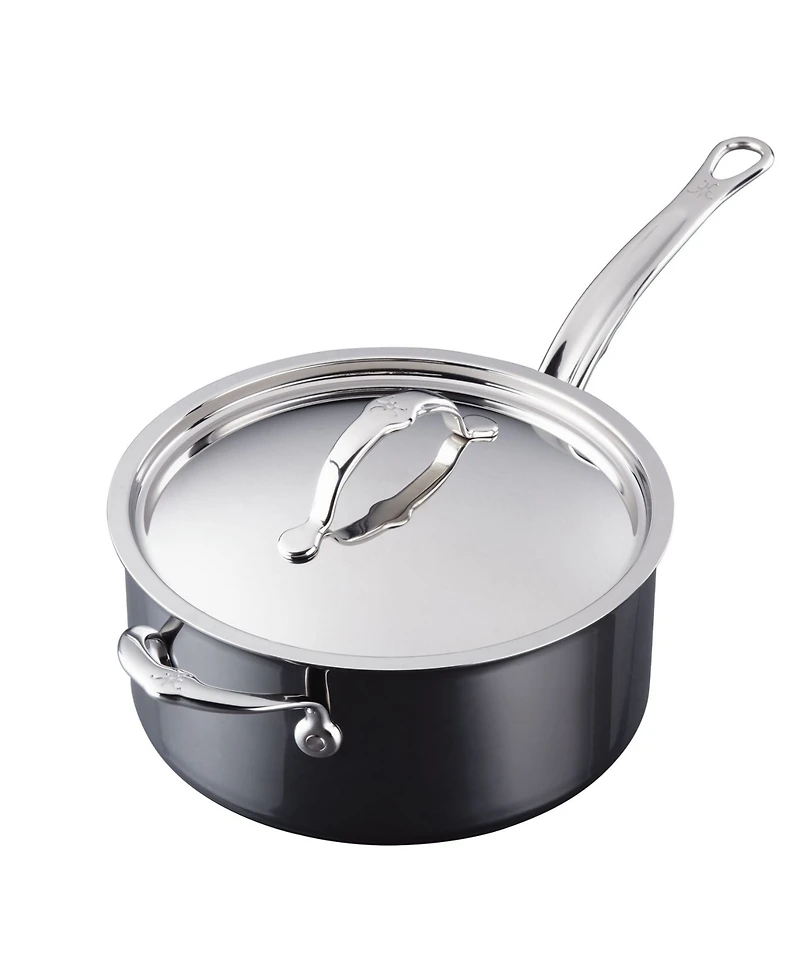 Hestan NanoBond Titanium Stainless Steel 4-Quart Covered Saucepan with Helper Handle