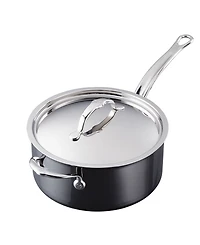 Hestan NanoBond Titanium Stainless Steel 4-Quart Covered Saucepan with Helper Handle