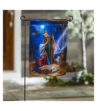 Holy Night Nativity Garden Lustre Flag