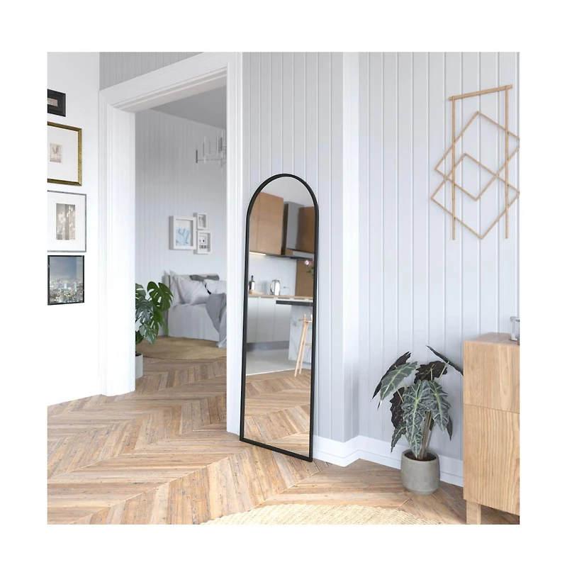 Arched Wall Mirror, Metal Framed Wall Mirror For Hallways, Entryways, Dining And Living Rooms