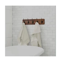 Rustic Coat Rack With Hooks -Wall Mount - Solid Pine Wood Entryway Hanger Farmhouse For Kitchen, Bedroom