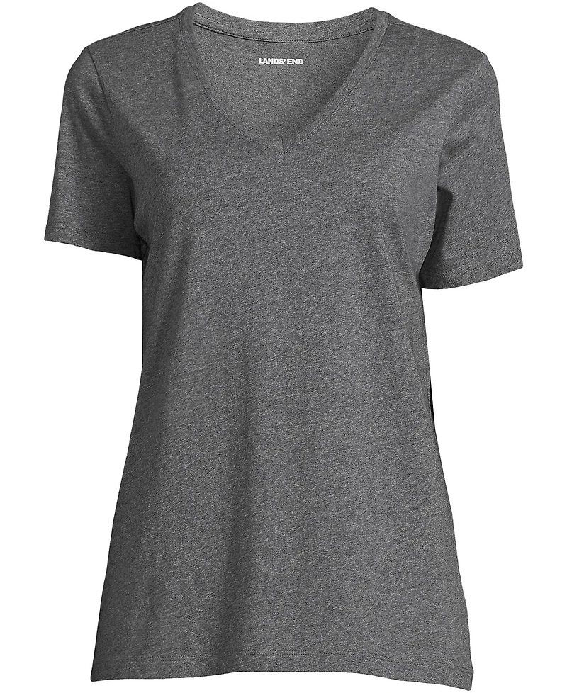 Lands' End Plus Relaxed Supima Cotton V-Neck T-Shirt