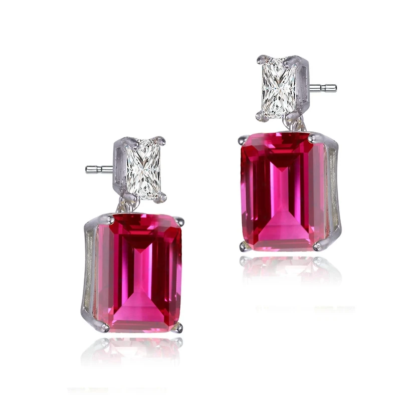Classic White Gold Plated Rich looking Deep color Drop Earrings