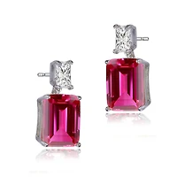 Classic White Gold Plated Rich looking Deep color Drop Earrings
