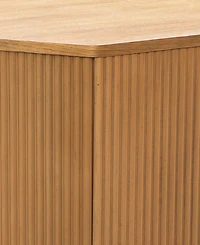 Ink+Ivy Honey 29.5" Solid Wood Frame Fluted Hexagon Coffee Table