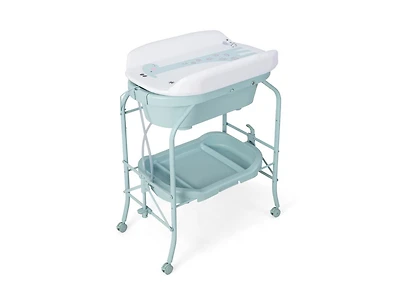 Portable Baby Changing Table with Storage Basket and Shelves