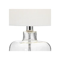360 Lighting Coastal Accent Table Lamp 21.75" High Clear Glass Fillable Sea Shells White Drum Shade for Living Room Family Bedroom Bedside